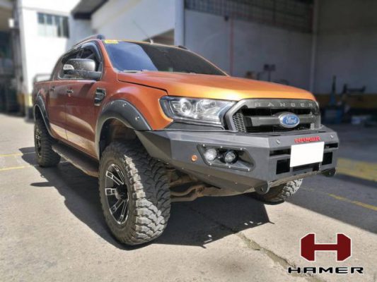 กันชนหน้าของ HAMER รุ่น M-SERIES BULL BAR ( DOUBLE LIGHTS )