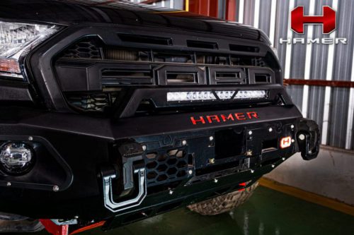 ห่วง HAMER MAXO SHACKLES สีดำ ติดที่กันชนหน้ารถกระบะฟอร์ด